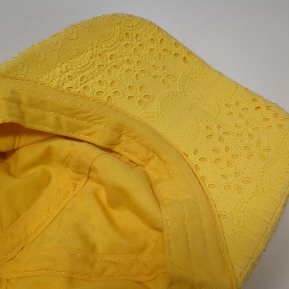 Flower Tied Baseball Cap Yellow One Size Adjustable Blank Cotton Vince Camuto - Picture 8 of 10